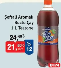 TEATONE ŞEFTALİ AROMALI BUZLU ÇAY 1 L fiyat ve kampanya bilgisi